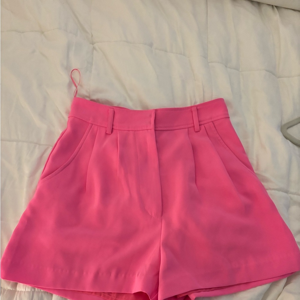 Amanda Uprichard High Waist Pink Shorts